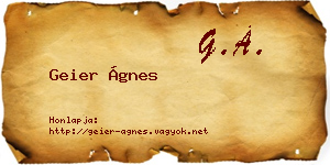 Geier Ágnes névjegykártya