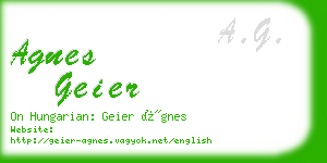 agnes geier business card